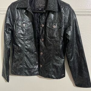 Vintage GUESS dark green Snakeskin print Jacket